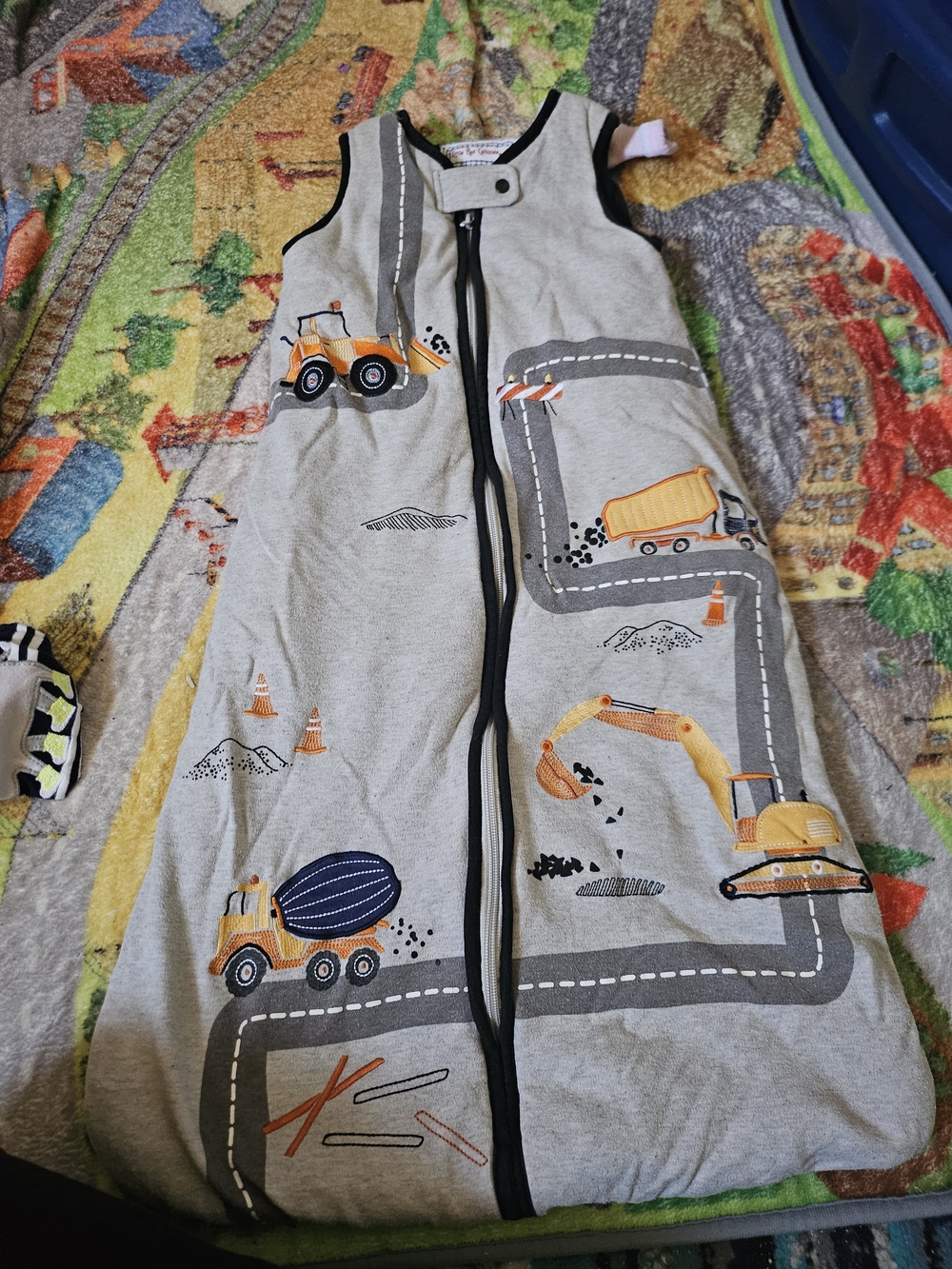 Grey Construction-Print Baby Boy 6-18 Months Pajama Sleep Sack